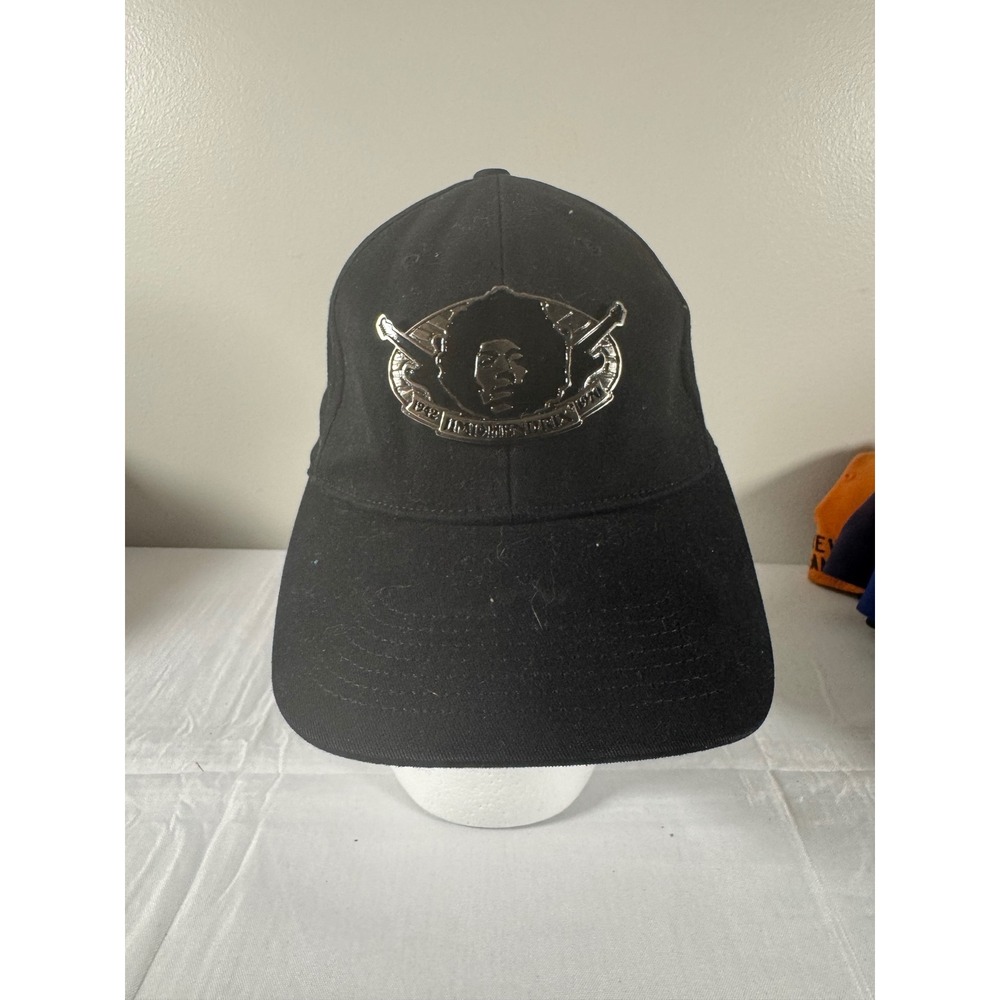 Jimi Hendrix Authentic LLC Black Baseball Hat Metal Emblem Stretch Fit Cap